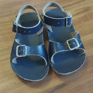 Navy leather sun san surfer sandals size 7